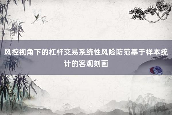 风控视角下的杠杆交易系统性风险防范基于样本统计的客观刻画